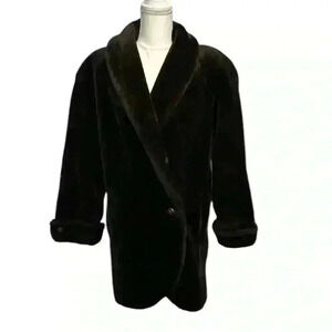 Vintage 1990s Donnybrook Made in USA Plush Warm Faux Fur Coat Womens Size Medium